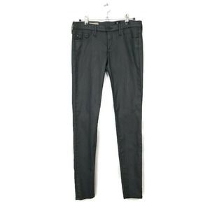 AG Adriano Goldschmied Coated Skinny Jeans 28R Mid-Rise Gray